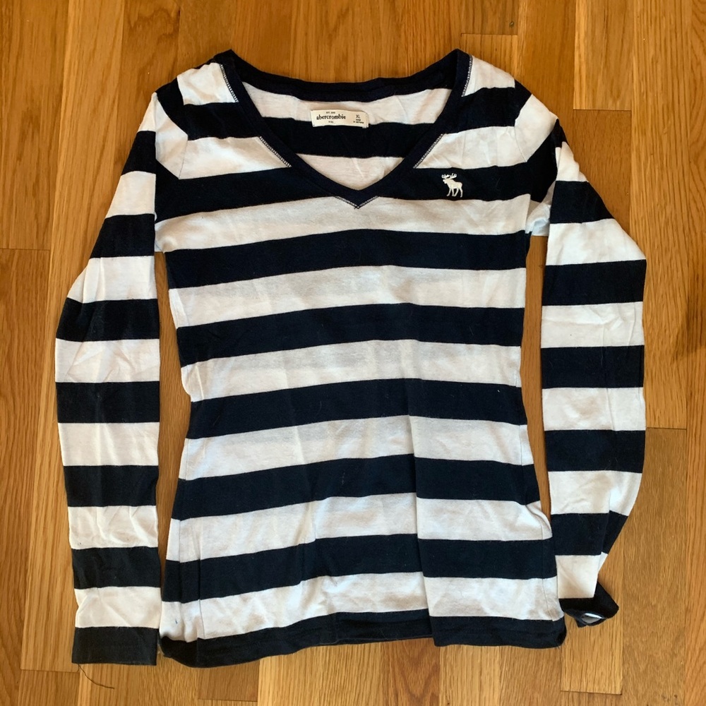 abercrombie kids Rugby Stripe V-Neck Tee